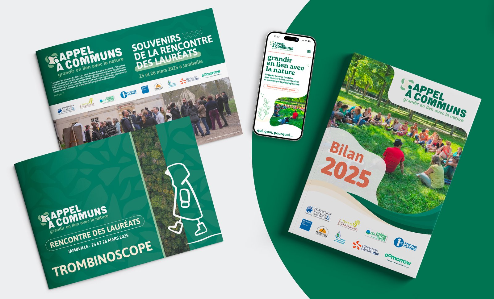 Projet Appel à communs, réalisations graphiques plaquettes et site internet